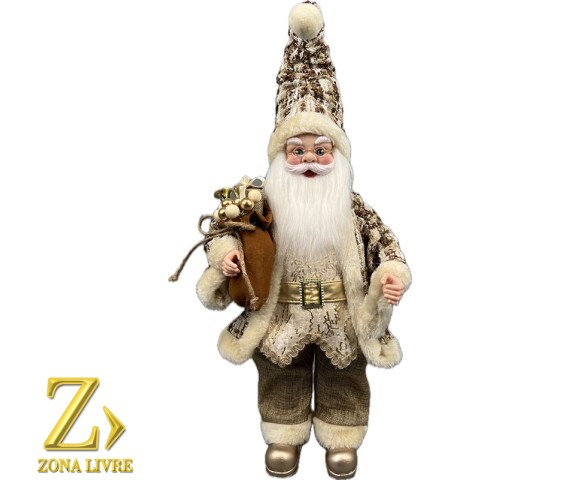 PAPAI NOEL LINHO / MARROM 50CM