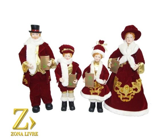 FAMILIA NATALINA 4PCS 50/65CM VINHO